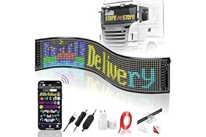 JDVOOTD Flexibler LED Anzeigetafel, 59 x 12cm Led Laufschrift Programmierbar, Bluetooth Smart App LED Schild Personalisiert für Bar Pub Nachtclub Restaurant Store Festival Feier Dekoration Party Sign