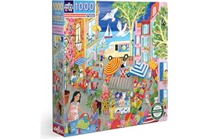 eeBoo 1000 elementów - Rynek we Francji Karton z recyklingu - Wysokiej jakości puzzle dla dorosłych-PZTMFR