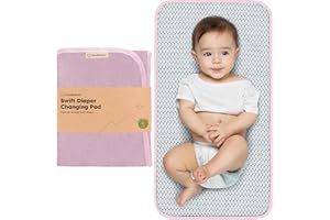 Tragbares Wickelunterlage für Unterwegs - Wickelunterlage Waschbar - Faltbar Baby Wickelauflage Wasserdicht - Kleines, Leicht Wickelunterlagen für Baby (Sweet Pink)