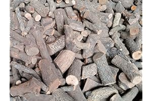 TRIMATT Leña de encina 49kg - para Barbacoa, Estufa, Chimenea, Cassette - Troncos Lisos Grosor Medio 4-9 cm - Seca y Perfectamente Cortada en Troncos 30-40 cm de Largo