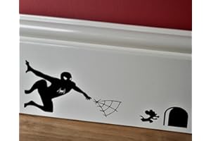 uksellingsuppliers Spiderman Wall Sticker Black Vinyl .Home,Office, Skirtings, Windows, Car 6cm x 19cm