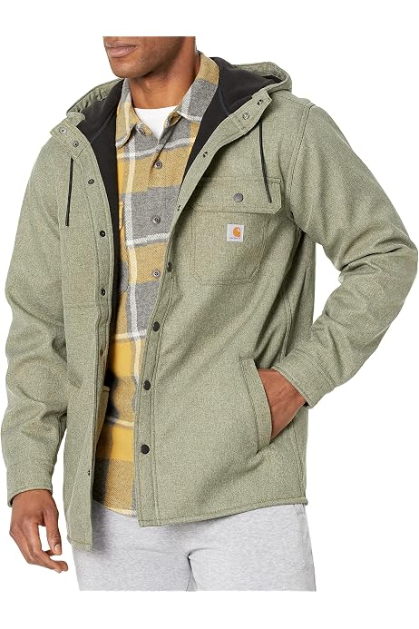 Carhartt Men's Rain Defender Relaxed Fit Heavyweight Hooded Shirt Jac :  Amazon.co.uk: Fashion