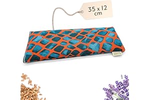 SAKITO Saco Semillas Microondas (35x12 cm) - Cojin Térmico Natural para Cervicales, Uso en Calor o Frio - Muy Duradero con Tela de Primera Calidad - Aroma a Lavanda (Escamas, 35 x 12 cm)