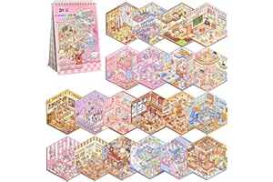 Bambebe Lot de 20 Autocollants 3D Maison – Stickers de Scène Miniature DIY, Activité Relaxante pour Adultes et Enfants