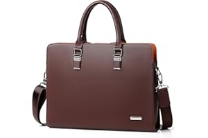 FSD.WG Sac d'affaires Pour Homme,Mallette en Cuir Imperméable,Sac d'affaires Pour Ordinateur Portable Pour Affaires, Ecole, Voyage, Détachable