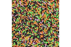 SUJOYGAR Décors Sucrés Vermicelles Halloween 130 g - Vermicelles Orange, Vert, Violet, Noir Pâtisserie Comestibles en Sucre Colorés– Décoration Alimentaire Pâtisserie, Desserts, Gâteaux, Biscuits, Cupcakes
