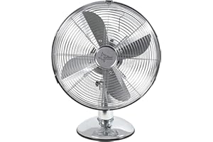 ‎SUNTEC WELLNESS SUNTEC Tischventilator CoolBreeze 3000 - Leise 30 cm, 35 Watt | Tisch Ventilator 3 Stufen, Tragbar | Fan Kühlung Windmaschine Chrom | für Schreibtisch, Schlafzimmer, Büro, Wohnung, Balkon