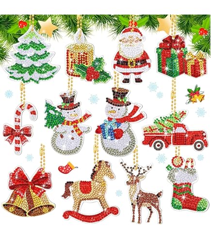 JSRQT Lot De 5 Porte-clés Diaant 5D Double Face - Kit De Peinture