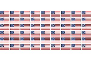 Jintora Mini Bandiere/Bandiere Insieme - Liscio - 20x12mm - Adesivi - USA - United States - Standard pour la Voiture, Le Bureau, la Maison et l'école - 54 Pezzo