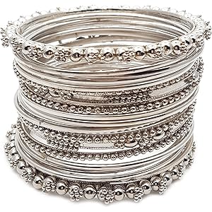 YouBella Antique Look Jewellery Silver Plated Traditional Bracelet Bangles for Women