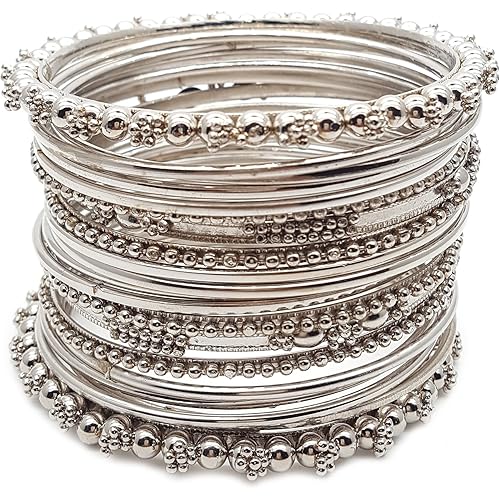 YouBella Antique Look Jewellery Silver Plated Traditional Bracelet Bangles for Women