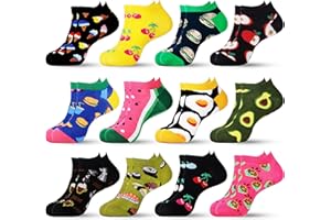 Jeasona 10/12 par zabawnych skarpet do sneakersów, damskie, 39-42, bawełniane, kolorowe skarpety damskie, 39-42, do sneakersów, kolorowe, krótkie skarpetki, damskie swobodne, fantazyjne zabawne