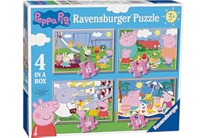 Ravensburger Peppa Pig 4 in Box Jigsaw Puzzles for Kids Age 3 Years Up - 12, 16, 20 & 24 Pieces - Gifts for Kids