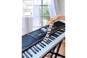 GENERIC Piano Notes Guide for Beginner, Removable Piano Keyboard Note Labels for Learning, 61-Key standard full-size, Made of Silicone Rubber, No Need Stickers, Reusable and Comes with Box(Colorful)