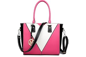 Miss Lulu Sac à Main Femme en Cuir PU, Cabas Bandoulière Multicolore,Idéal pour l'École, le Travail et l'Usage Quotidien