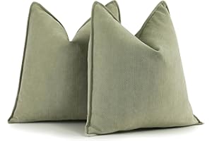 ZWJD Salbei Grün Kissenbezug 45x45 2er Set Chenille Kissenbezüge Sofakissen Kissenhüllen mit elegantem Design, weiche und luxuriöse dekorative Dekokissen für Couch, Bett und Heimdekoration