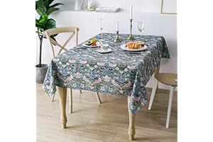 Obal William Morris Tablecloth Original Design Tablecloth Water Resistant Rectangular Table cloth Kitchen Dinning Decoration Table Cover Washable, 230cm x 140cm (Strawberry Thief)
