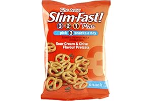 SlimFast Sour Cream and Chive Pretzels Snack Bag 23 g - Pack of 12