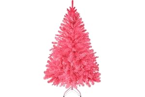 Prextex Árbol de Navidad Rosa de 120 cm – Abeto Navidad Artificial Premium de 320 Puntas, Articulado – Árbol de Navidad Frondoso Rosa, Ligero y Fácil de Montar con Base Metálica