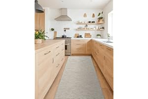 ‎COLOR&GEOMETRY COLOR&GEOMETRY Küchenteppiche rutschfeste Waschbar 61x210cm, 4mm Dünne Gewebe Gummi Gestützt Küche Runner Teppich, Absorbierende Leicht zu Reinigen Fußbodenmatten für vor dem Waschbecken, Flur, Beige