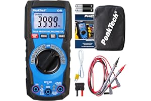PeakTech 1041 – True RMS Digital Multimeter, Auto-Range, 4.000 Counts, Durchgangsprüfer, Mehrfach-Messgerät, Voltmeter; 600V - 10A AC/DC - CAT III, Black