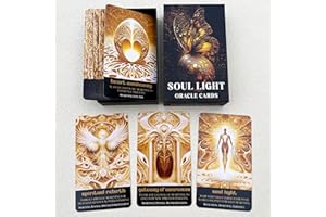 QCFQCF Soul Light Oracle Cards, Cosmic Guidance Oracle Deck, Spiritual Oracle Cards to Explore Cosmic Wisdom and Intuitive Insights