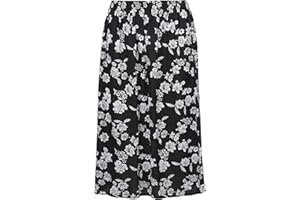 KK Fashion Lines Ladies/Womens Summer Floral Print Skirt, Light Weight Soft Viscose Fabric, Elasticated Waist, 27" Length