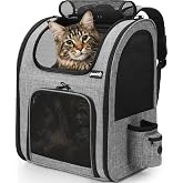 Pecute Cat Backpack XL >6kg-<8kg Portable and Lightweight for Pets with Mesh Window, Foldable and Breathable Cat Carrier for