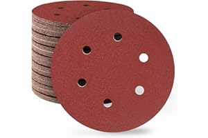 S SATC SATC 150mm Sanding Discs 80PCS 150 Grit 6 Holes Orbital Sander Discs Hook and Loop Sanding Pads for Random Orbital Sander