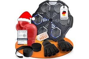‎VALENESS VALENESS® Musik Box Maschine – Smarte Boxing Machine mit Musik & LED – Boxmaschine mit Bluetooth, Zählfunktion & Boxhandschuhen – Wandgerät für Erwachsene & Kinder – Musik Power Boxing