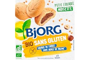 Bjorg Sans gluten Bio Petit Fourrés Noisette - Sans huile de palme - 180 g