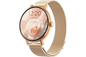 YOEVER Montre Connectée Femme avec Réponse/Appel, 1.27" Cadran Dynamique - Fréquence Cardiaque/Sommeil/SpO2,Montre Connectée Femme pour Samsung/iPhone/Android, Étanche IP68, 110+ Modes Sport- Rose Gold