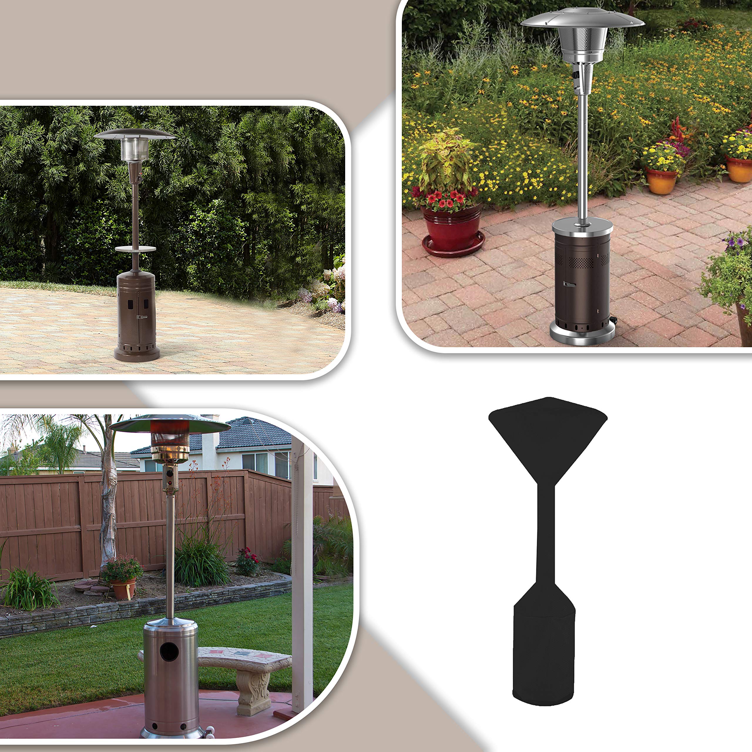 Patio Heater Cover - Waterproof, Air Vents, 100% UV-Resistant, 18 Oz 1000 D PVC Coated, Outdoor Furniture Stand up Heater Covers with Zipper for Snug fit – Bild 7