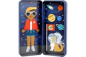 PETIT COLLAGE Magnetspiel, Dress up Astronautin, magnetisches Anziehpuppen-Spielset, für Kinder ab 4 Jahren
