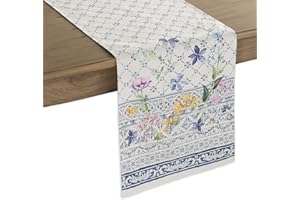 Maison d' Hermine Bieżnik na stół, 100% bawełna, dekoracyjny bieżnik na stół wielkanocny, nadający się do prania, bieżnik na stół do domu, restauracji, na imprezę bufetową i na kemping, na wiosnę/lato