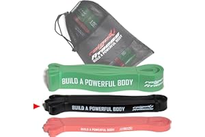 ‎RAIGEKI FITNESS BUILD A POWERFUL BODY Raigeki Fitness Widerstandsbänder Gummibänder (+Trainingspläne) [Einzeln und Set] Lang Resistance Bands Fitnessbänder für Kraftsport - Fitnessband Terrabänder Gymnastikbänder
