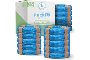 BABY LAMA Nappy Bags Compatible with Tommee Tippee Nappy Bin Refills. Soflty scented Nappy Sacks (15)