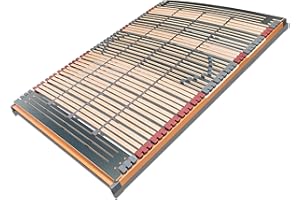 FMP MATRATZENMANUFAKTUR 7 Zonen Lattenrost Rhodos® NV | 44 Leisten | Triokautschukkappen | Querholme 100% BUCHE massiv | 3 Mittelgurte | fertig montiert | TÜV/GS Gesichert Geprüft ID 1111212908 | 140 x 200 cm
