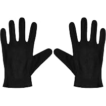 Balinco Kostüm Handschuhe, Stoffhandschuhe Schwarz, Kostüm-Handschuhe, Unisex Accessoire für Halloween, Karneval, Fasching Zubehör, Butler, Zauberer Spielzeug