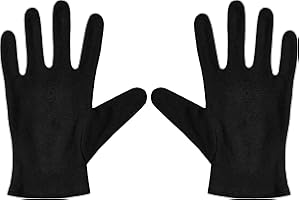 Balinco GUANTES DE ALGODON NEGROS, talla unica, disfraz años 20 hombre y mujer, guantes de tela, accesorio para carnaval, disfraces, nochebuena, nochevieja