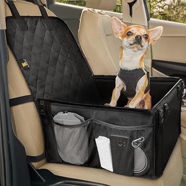FAN WU Autositzbezug Für Hunde – Wasserdichte Hundehängematte Mit Sicherheitsgurt & Schnüffelmatte