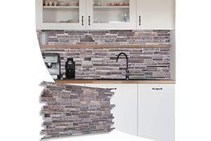 NOVECRAFTO Slim Stone Design 3D Wall Panels - 37.79 x 18.89 in (96x48cm) -20 Sheets Covering 99.2 sqft (9.22 sqm) - Moisture-Resistant PVC Plastic Cladding - Grey Slim Stone Brick Effect Pattern