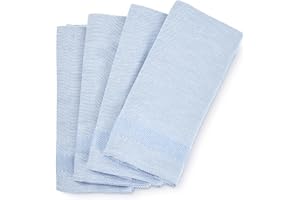 søstre & brødre 4er Set Geschirrtücher Küchentücher im hochwertigem Dobby-Design | Made IN EU | 100% Baumwolle - ÖKO-TEX Standard 100 | 50 x 70 cm Blau-Weiß