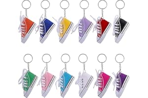 FT-SHOP Llavero Mini Zapatillas de Lona Llavero para Mujeres Chica Regalo de Recuerdo Mochila Decoración 12 Piezas