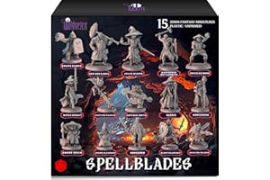 Wildspire Spellblades – Personnages Héros et PNJ pour DND 28 mm-32 mm – Donjons et Dragons Miniatures D&D Figurines de Table