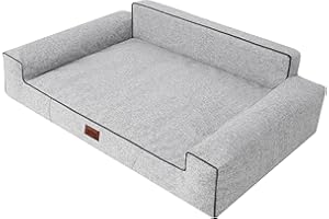 HOBBYGARDEN Legowisko dla psa, poduszka dla psa, legowisko dla zwierząt domowych, sofa dla psa, kanapa do leżenia, legowisko dla psa, miękkie, popiół, 116 x 78 cm
