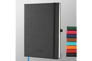 IN-LUXPRO Agenda 2025 2026: Agenda Semainier et Carnet de Notes Grande A4(29 x 21,7 cm) 18 Mois Planner Du Juillet. 25 à Déc. 26 Scolaire - PU Cuir, Onglets Mensuels, Papier 80g/m² Noir