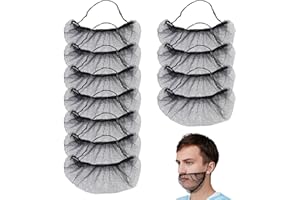 TOUMETT 50 Pcs Disposable Beard Nets,Black Elastic Nylon Beards Covers,Comfortable And Breathable Protective Mesh Odourless Male Clean Hairs Networkfor Chefs,Food Service Face Hair Mask for Men