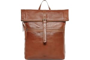 SID & VAIN sac à dos LEVI Zip | Compartiment 15" Laptop cuir véritable | sacs portés dos XXL grand homme beige | backpack ville voyage scolaire fait à la main