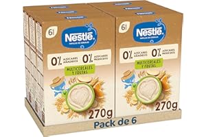 Nestlé 0% 0% Papilla de Cereales Multicereales con Frutas, a partir de los 6 meses, 6 x 270 g